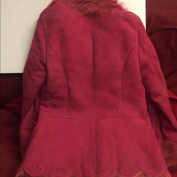NWT UNGARO FUCHSIA Shearling  Coat, 42 - Picture 7 of 8